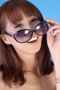 Sweet happy woman with beautiful smiling on face.