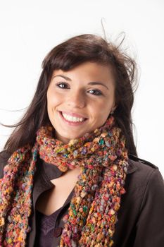 happy woman with a scarf