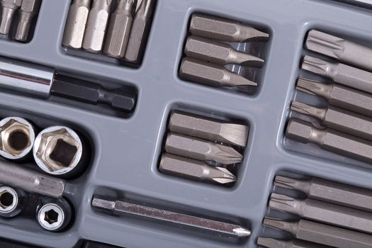 A set of tools: tips for screwdrivers