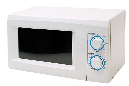 Microwave oven is isolated on a white background.