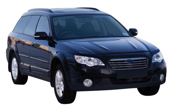 Modern powerful car on a white background.