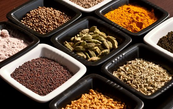 A set of original Indian spices