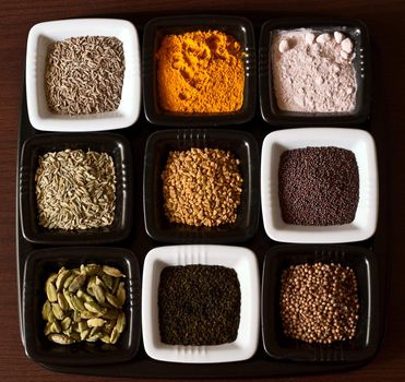 A set of original Indian spices