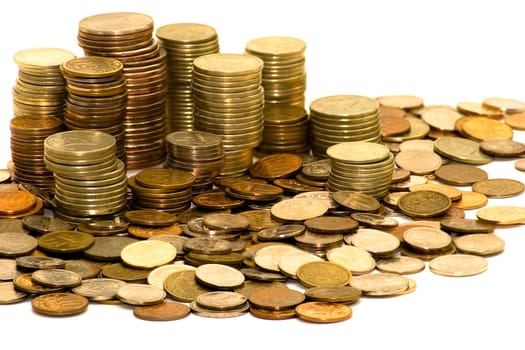 Coins isolated on a white background