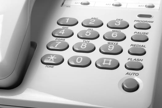 Office white phone. Isolated on a white background