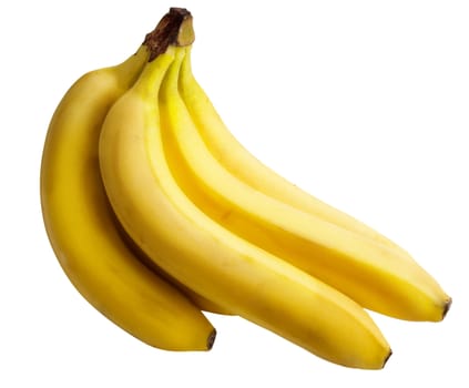 Yellow ripe bananas isolated on a white background