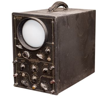 Old oscillograph isolated on a white background