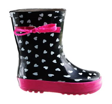 Colorful children's rubber boots. Isolated on a white background