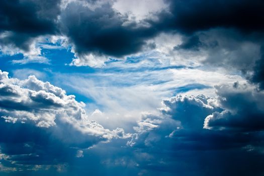 Scenic cumulus clouds before a storm
