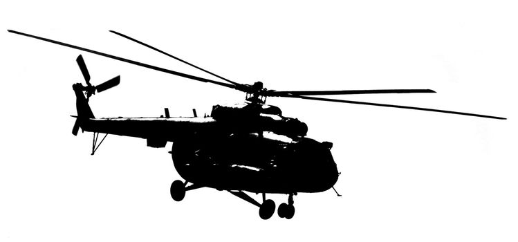 Silhouette helicopter on a light background