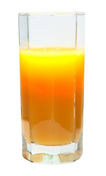 A glass of orange juice isolated on a white background
