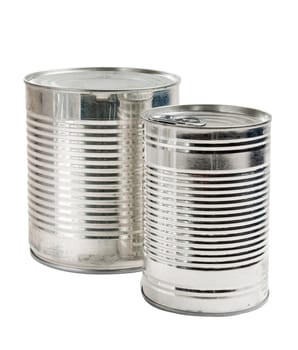 Canned food isolated on white background