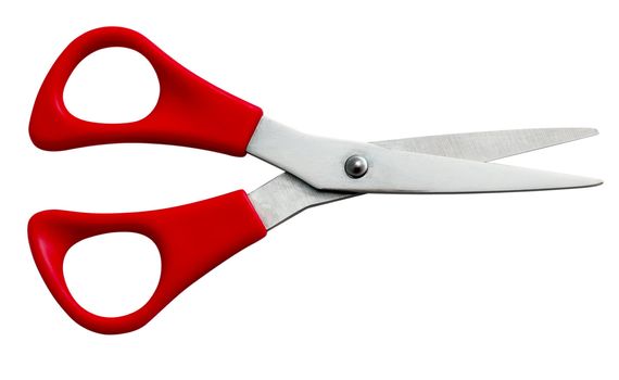 Red scissors isolated on a white background