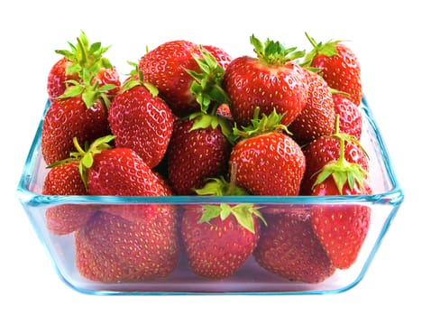 Strawberries in a glass plate