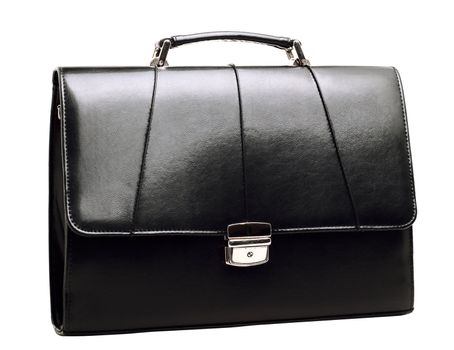 Business suitcase is isolated on a white background