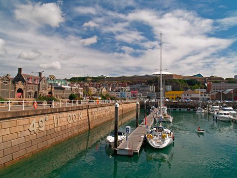 The yacht harbor of the Channel Island Jersey, UK