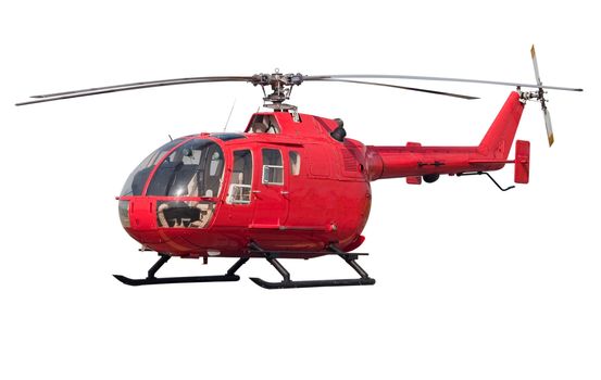 Modern helicopter. Isolated on white background