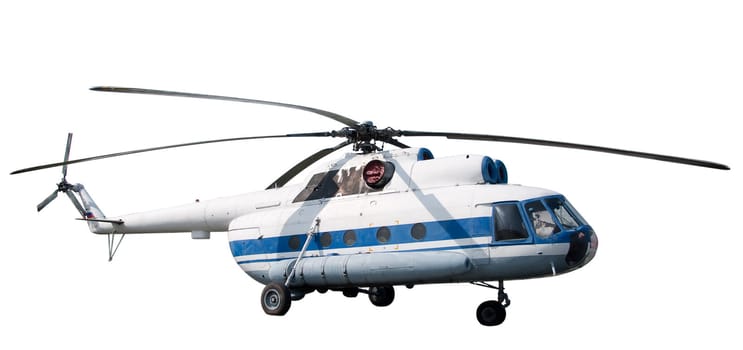 Passenger helicopter isolated on a white background