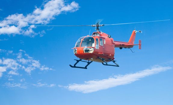 Helicopter flying in the sky