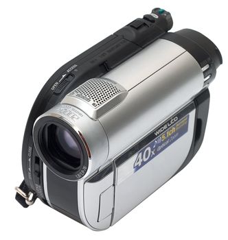 Video camera isolated on a white background.