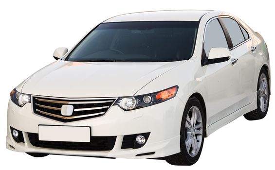 Modern sedan isolated on a white background