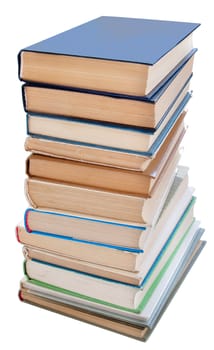 Pile of books isolated on a white background