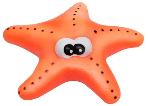 Toy starfish isolated on white background. The concept of tourism and sea travel