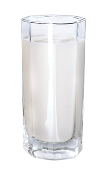 Glass of milk isolated on white background