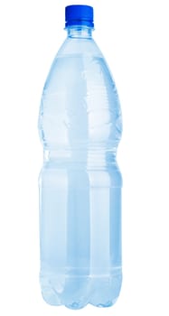 Plastic water bottle isolated on a white background