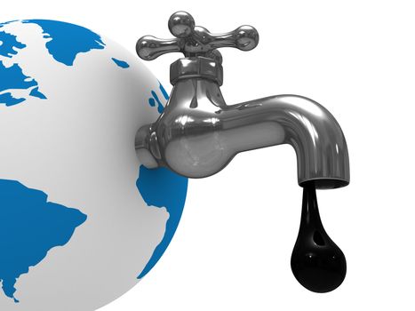 Oil stocks on earth. Isolated 3D image