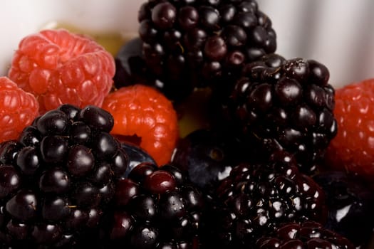 healthy white bowl of ripe fruit in syrup 