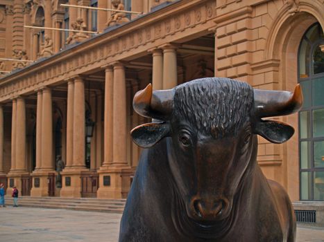 Sculpture at the stock exchange in Frankfurt, Germany
