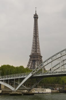 Paris and the river Seine at sunset