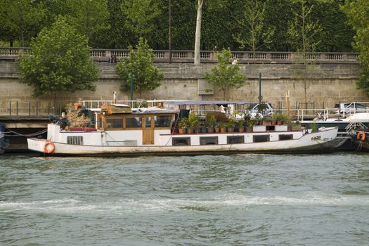 Paris and the river Seine at sunset