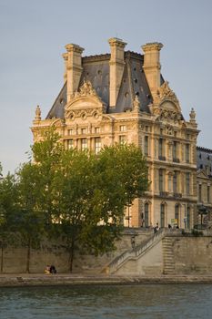 Paris and the river Seine at sunset