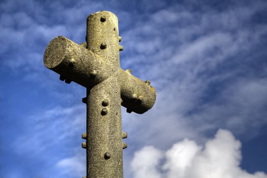 A stone cross in Brittany, France