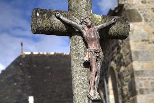 Jesus Christ on the cross, Landevennec, Brittany