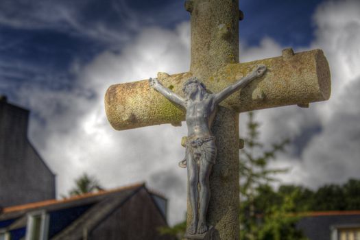 A cross Landevennec, Brittany