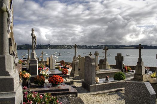 cemetery in Brittany, at the seaside