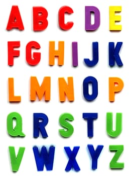 The British alphabet letters in plastic toy characters