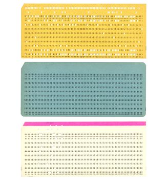 Vintage punched card for computer data storage