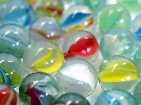 Coloured glass marble spheres toy background pattern