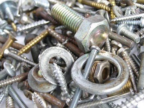 Industrial steel hardware bolts, nuts, screws
