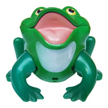 Green plastic toy frog