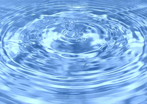 Water drop on blue background