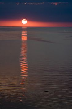 colorful sunset in Petoskey Michigan during the summer