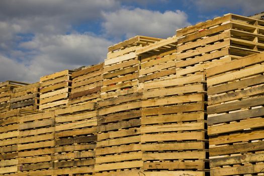 Pallets under the clouds