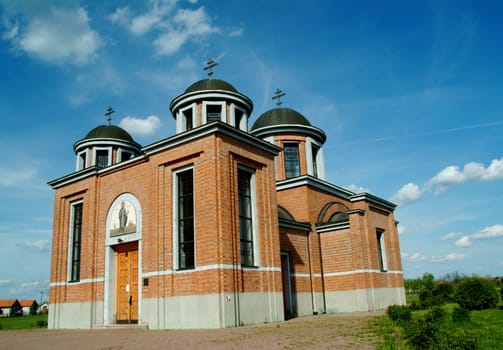 orthodox temple in banatski dvor serbia