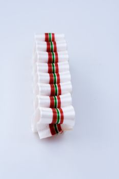 christmas ribbon candy colorful shaped like a present ribbon