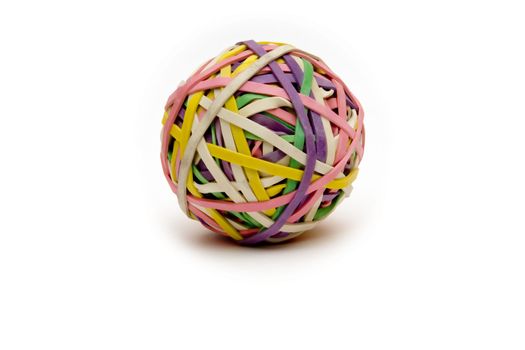 rubberband ball on white slight shadow  used to help children with adhd study